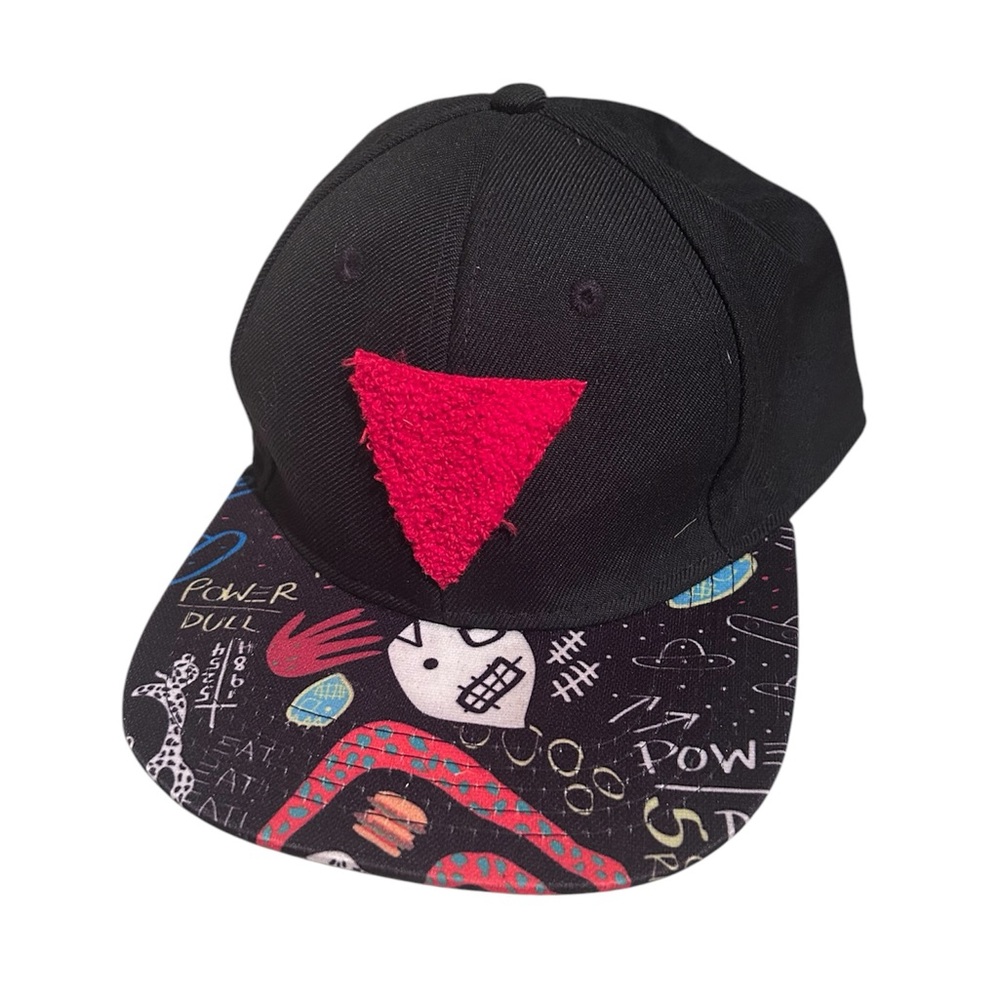 Black and Red Graphic Snapback Hat